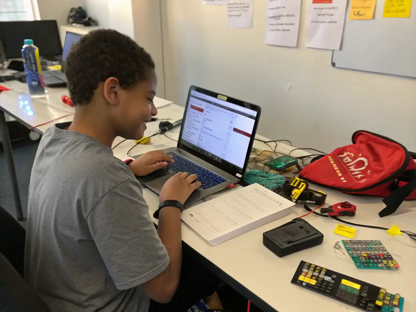 A student successfully deploying a JavaScript application on a cloud platform, showcasing the practical application of learned skills in a real-world scenario.